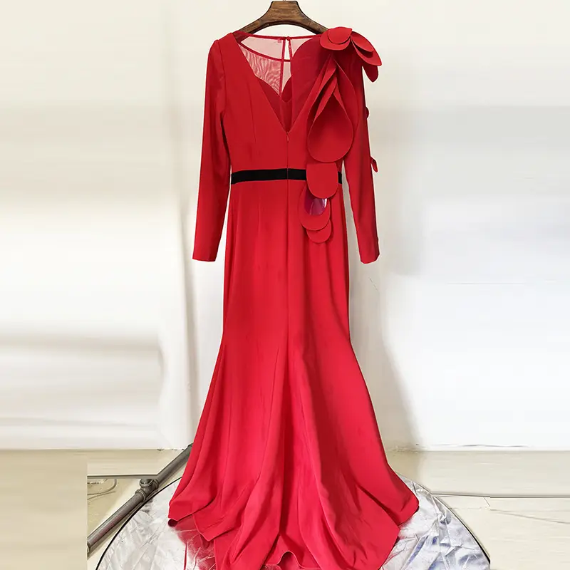Elegant Red Couture Gown