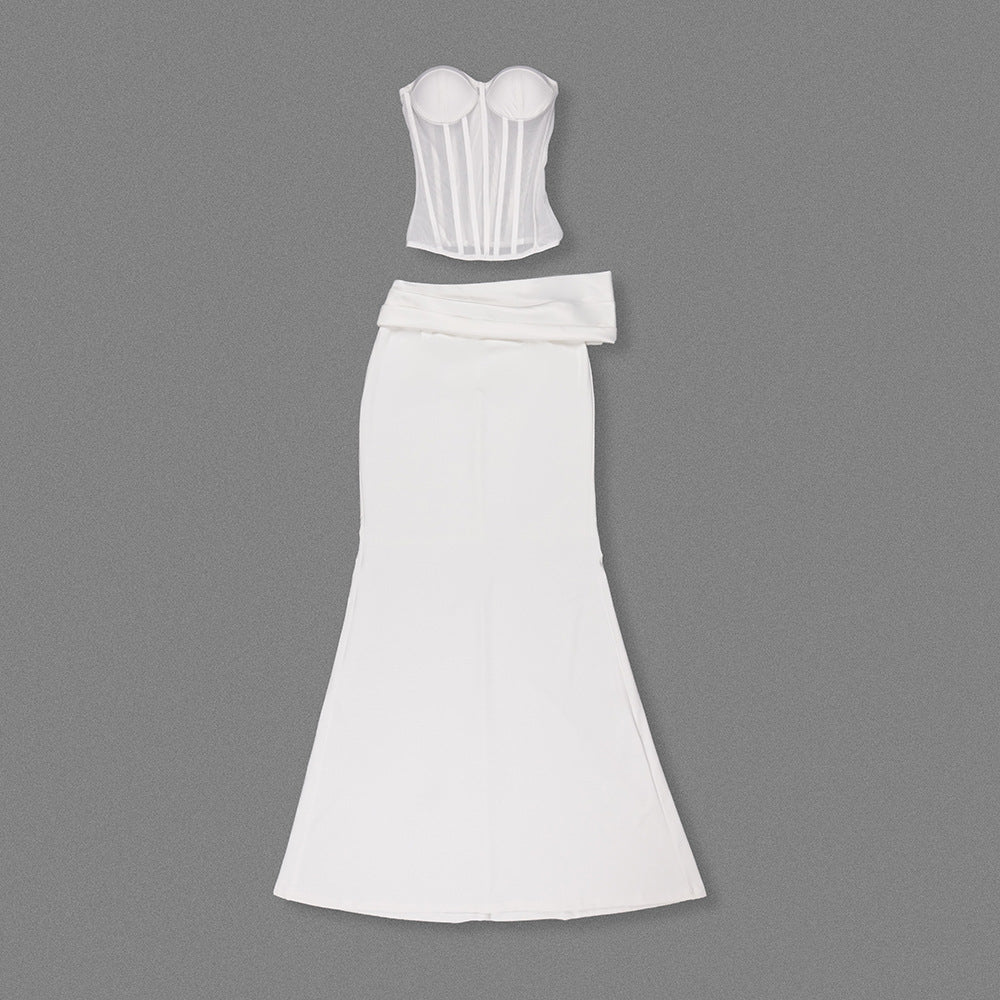 Elegant White Corset Gown