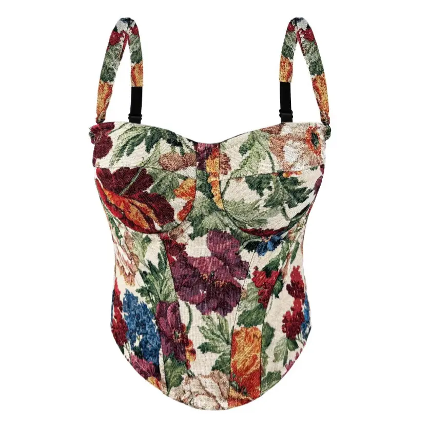 Floral Tapestry Corset Top