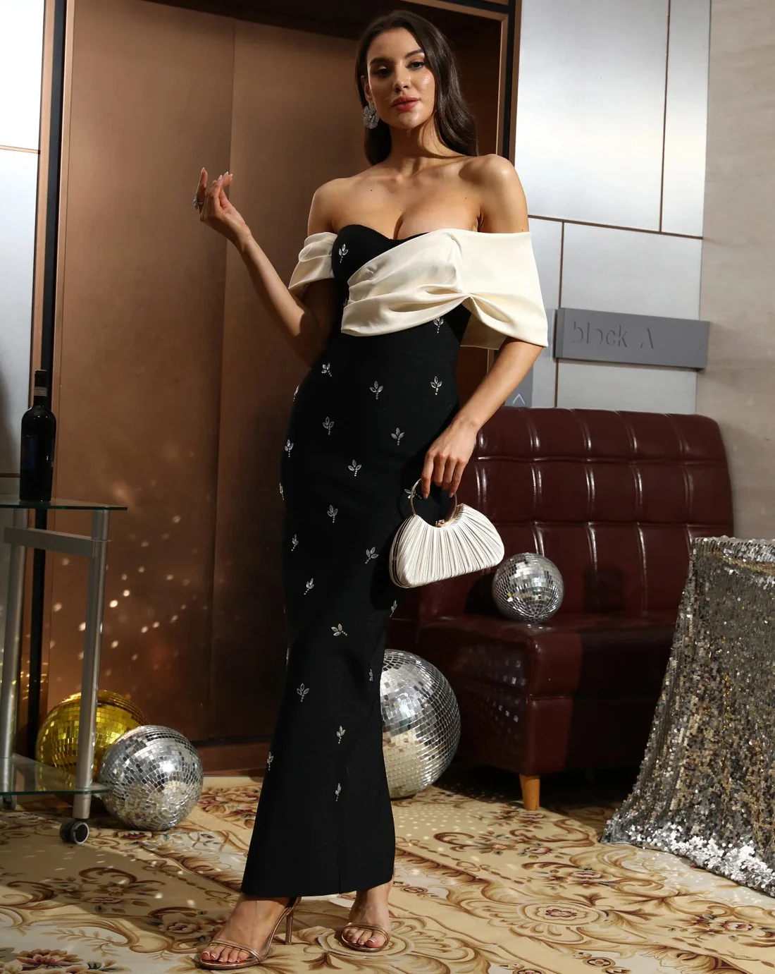 Elegant Off-Shoulder Evening Gown