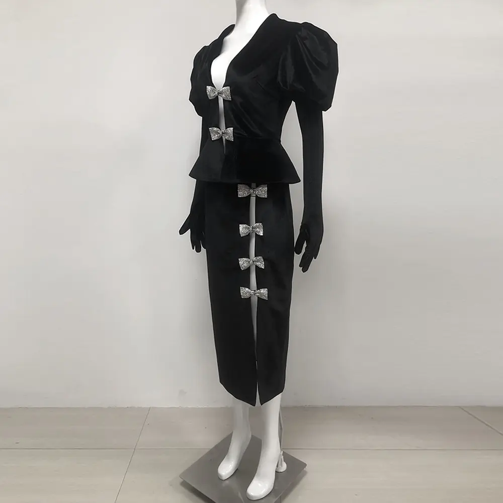 Black Velvet Evening Dress