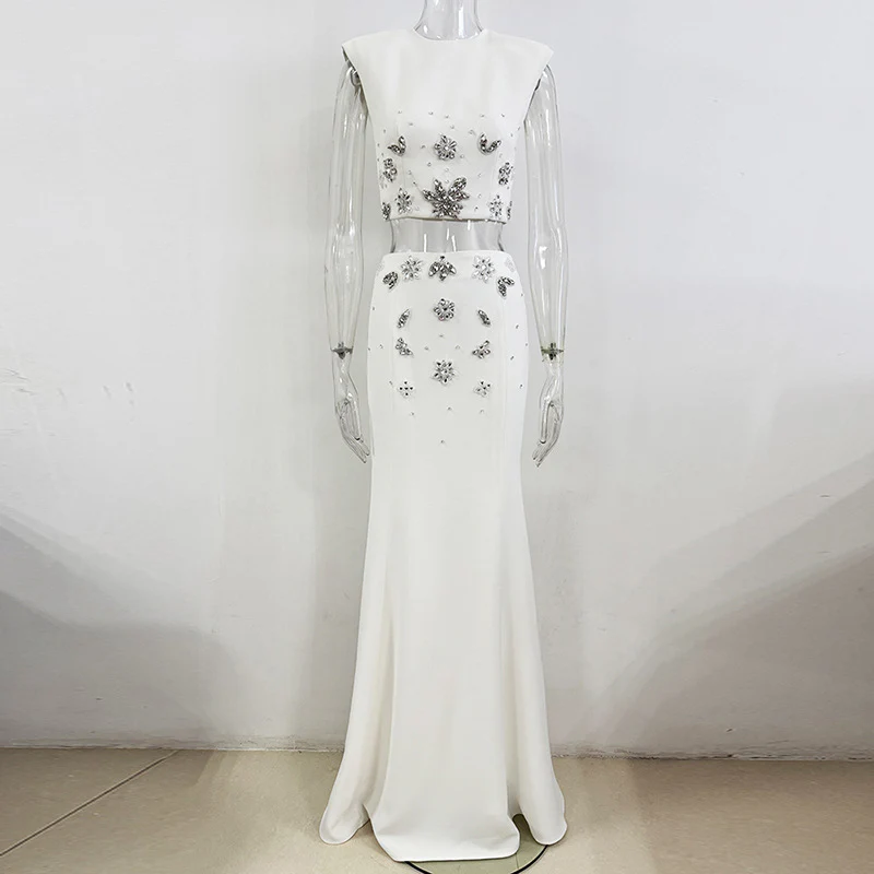 Geometric Elegance Evening Gown