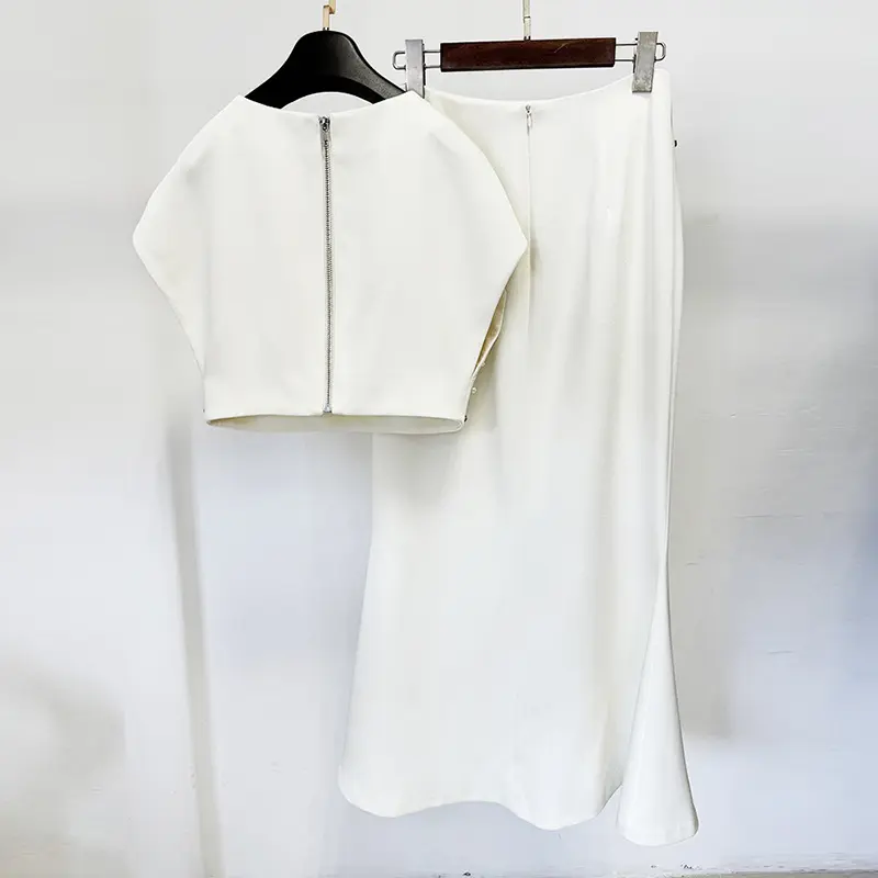 Embellished White Evening Gown