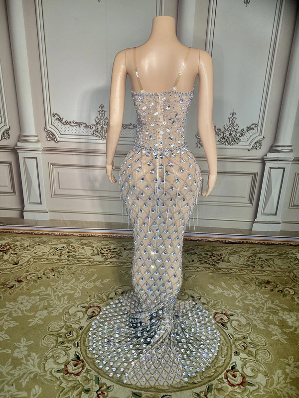 Crystal Embellished Evening Gown
