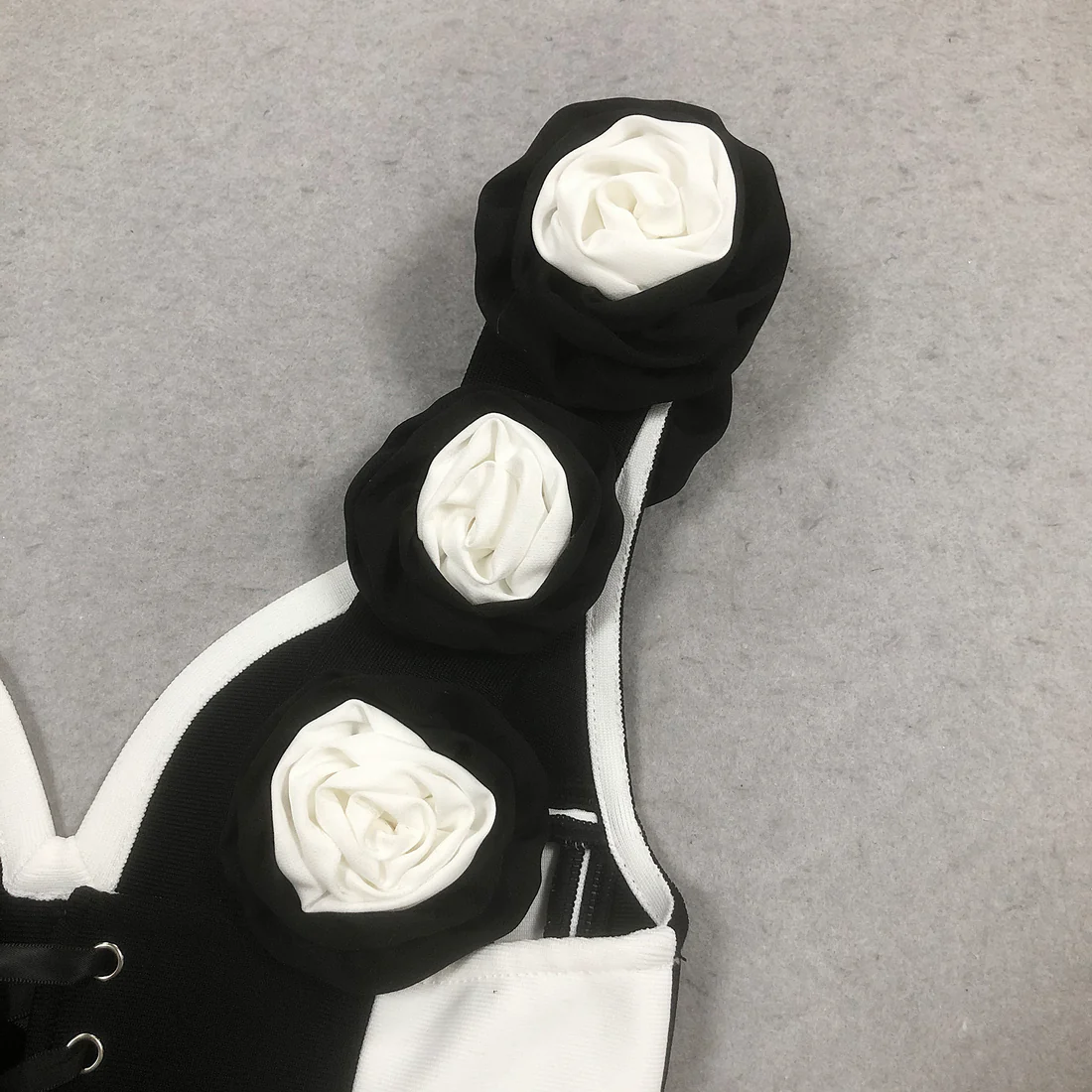 Elegant Black & White Evening Gown