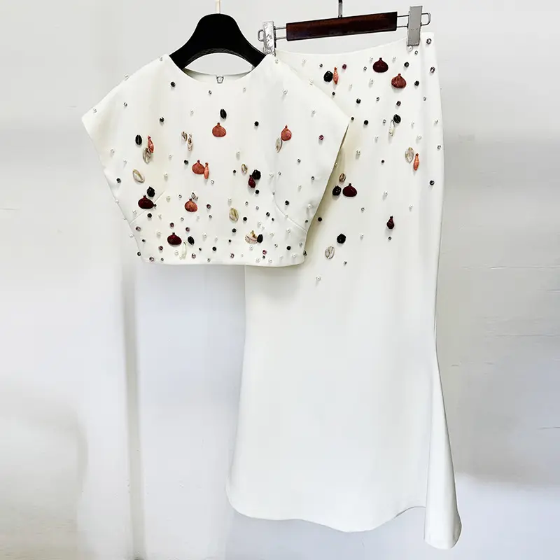 Embellished White Evening Gown