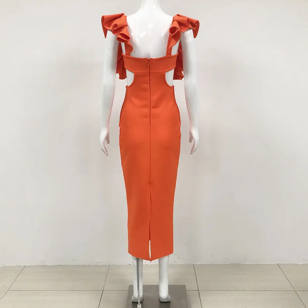 Ruffled Sleeve Cocktail Dress