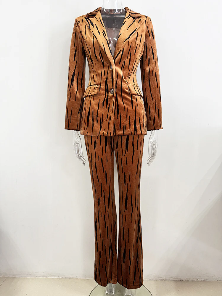 Tiger Stripe Velvet Suit