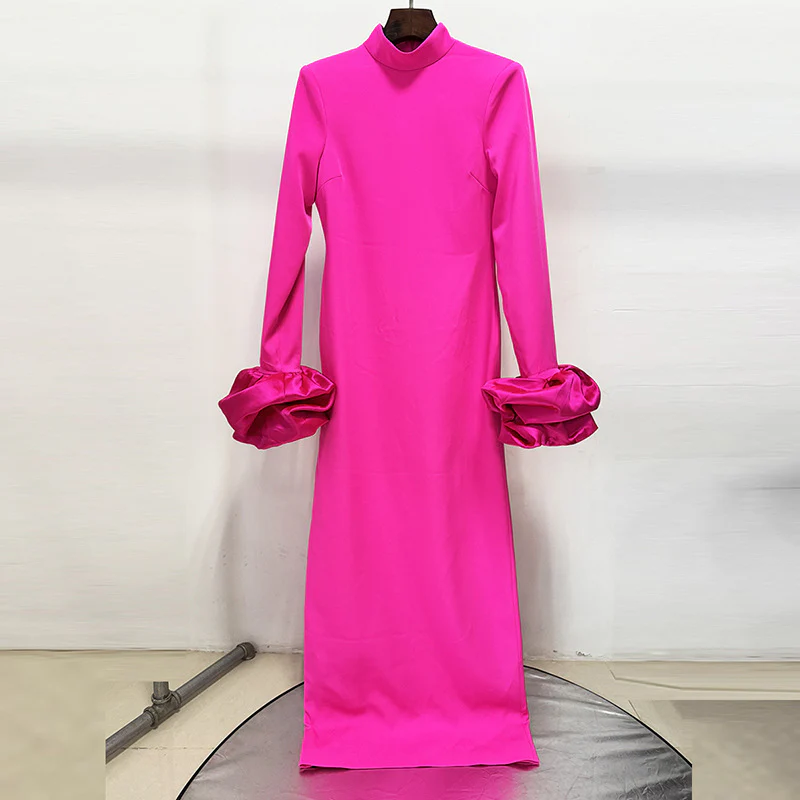 Fuchsia Statement Sleeve Gown