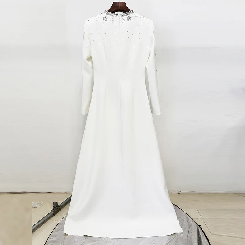 Embellished White Evening Gown