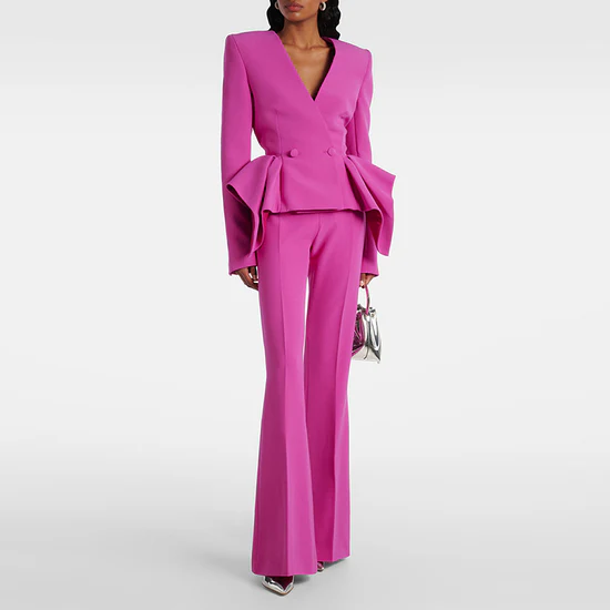 Fuchsia Peplum Suit Set
