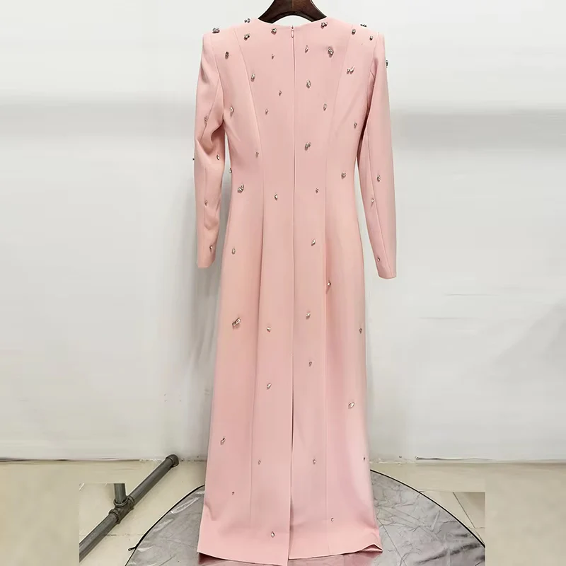 Embellished Long Sleeve Evening Gown