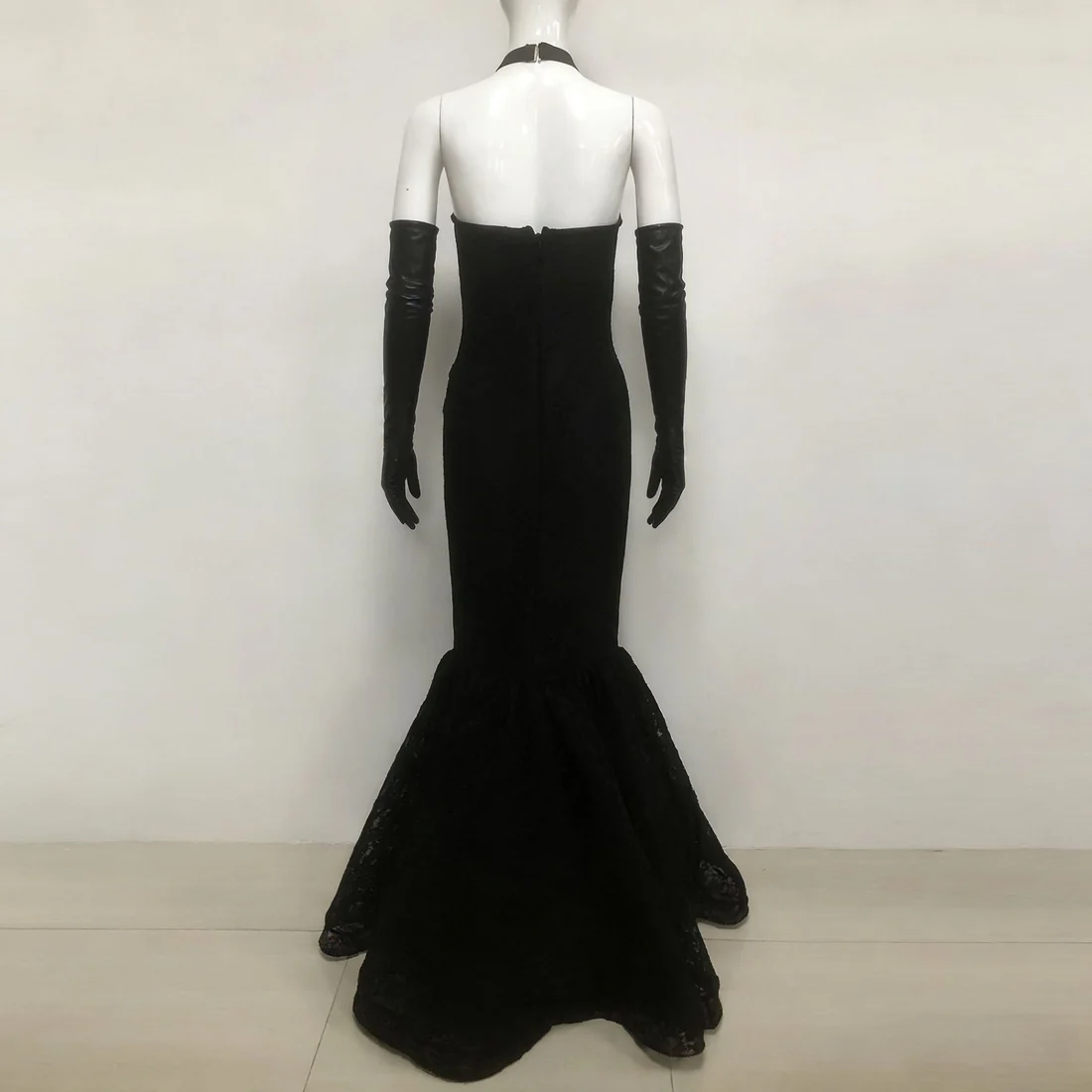 Black Lace Evening Gown