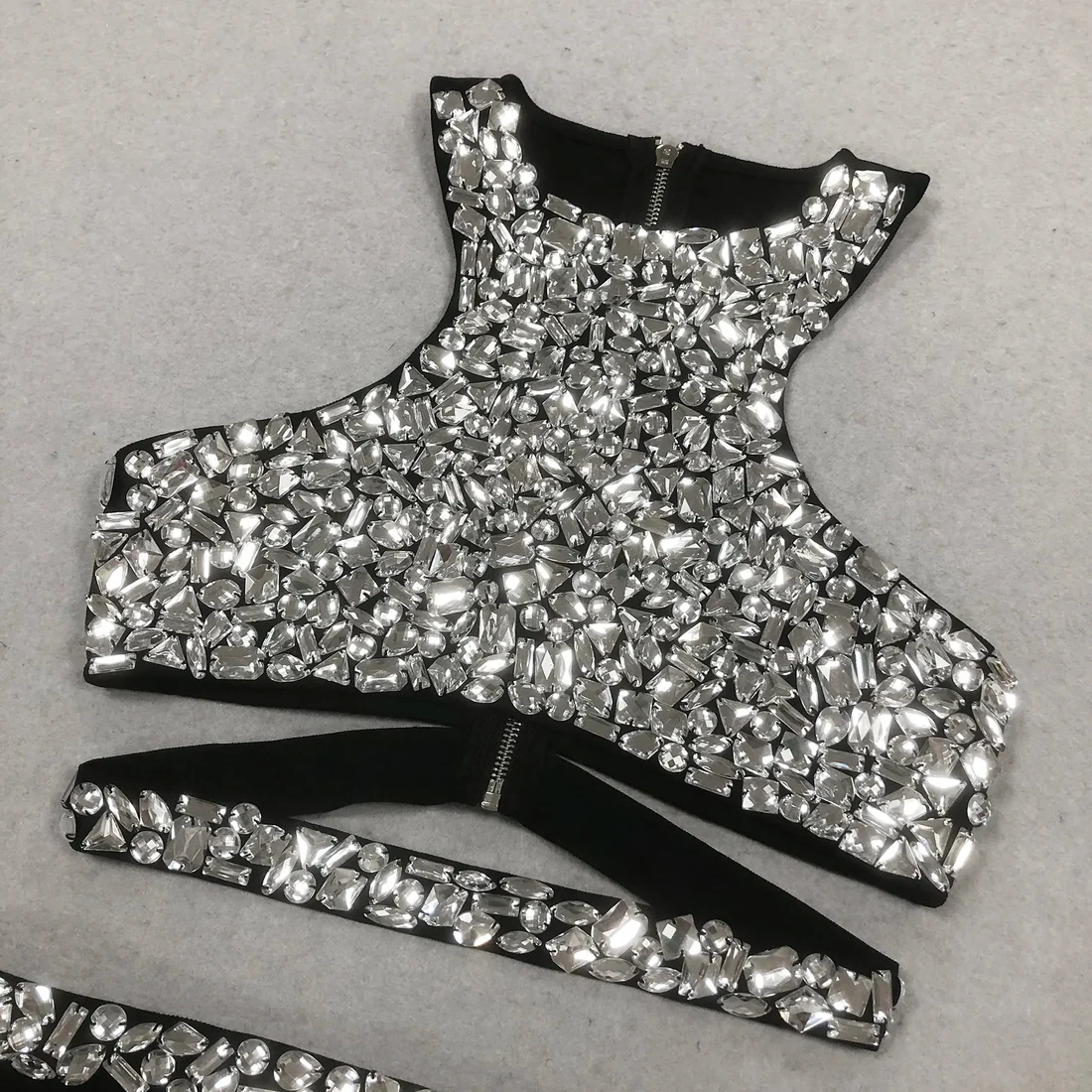 Sequin Embellished Crop Top & Skirt Set