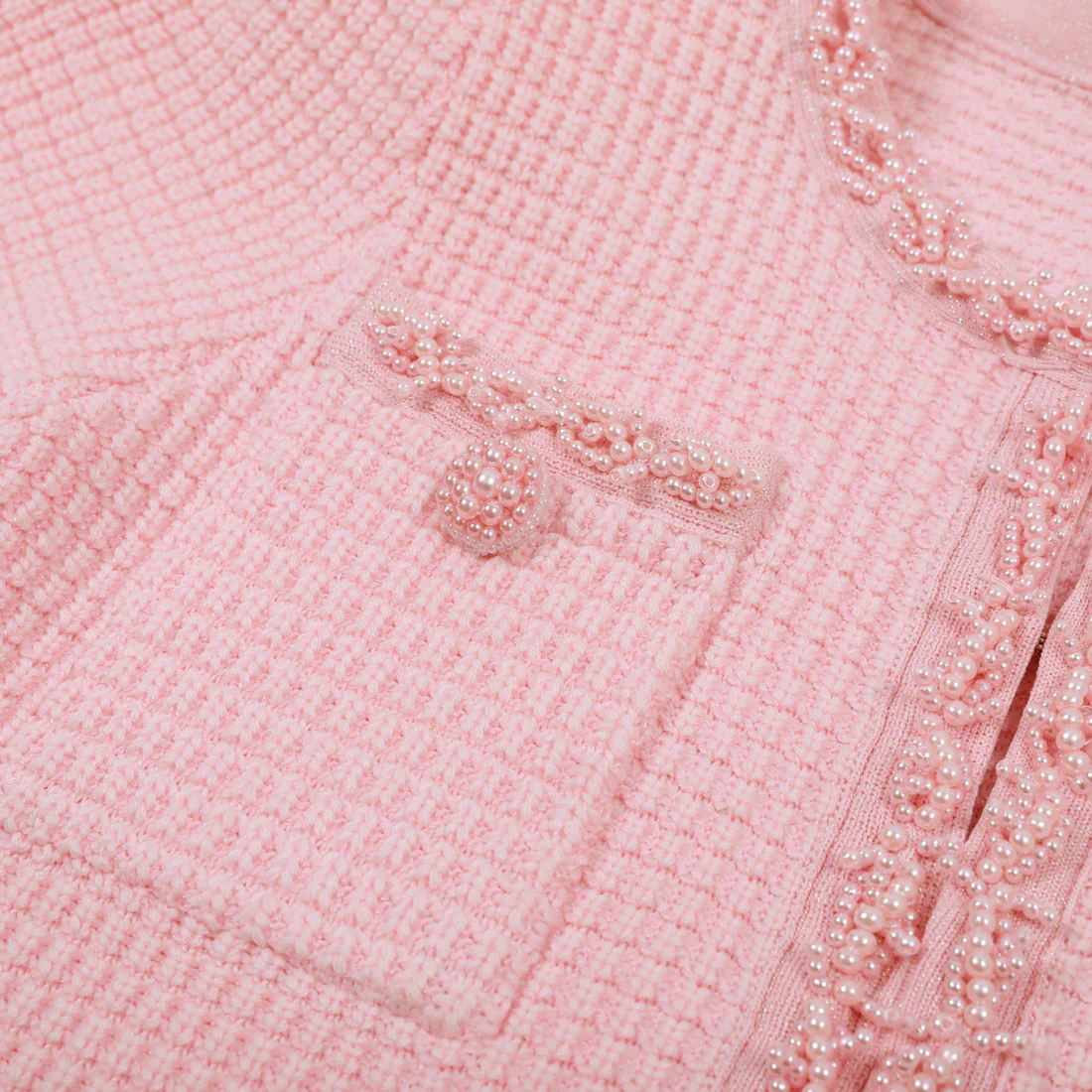 Pink Textured Knit Dress