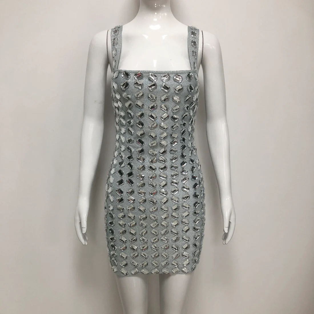 Silver Sequin Bodycon Dress