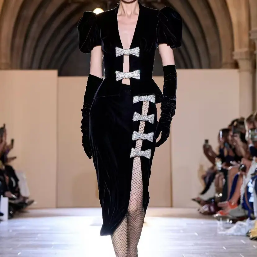 Black Velvet Evening Dress