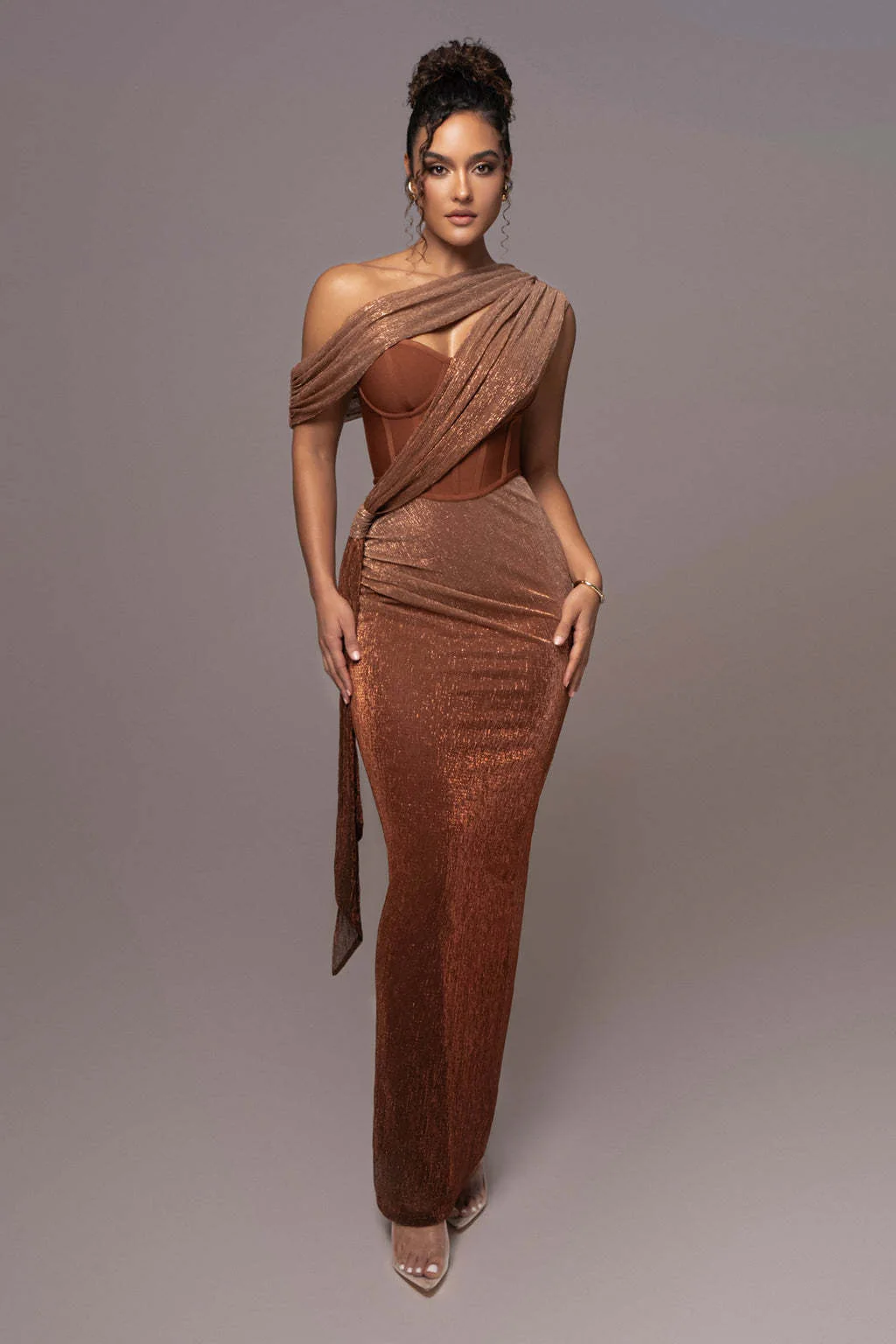 Elegant One-Shoulder  Evening Gown