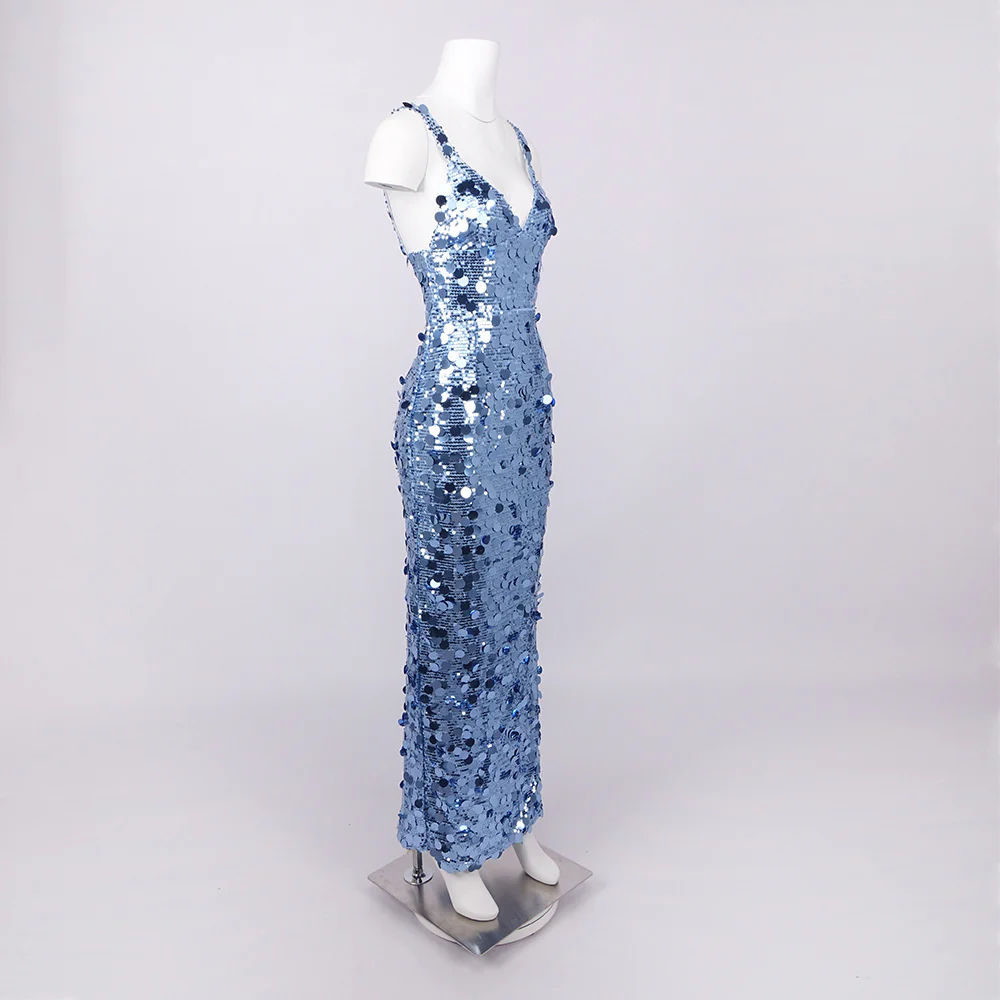 Blue Sequin Mermaid Gown