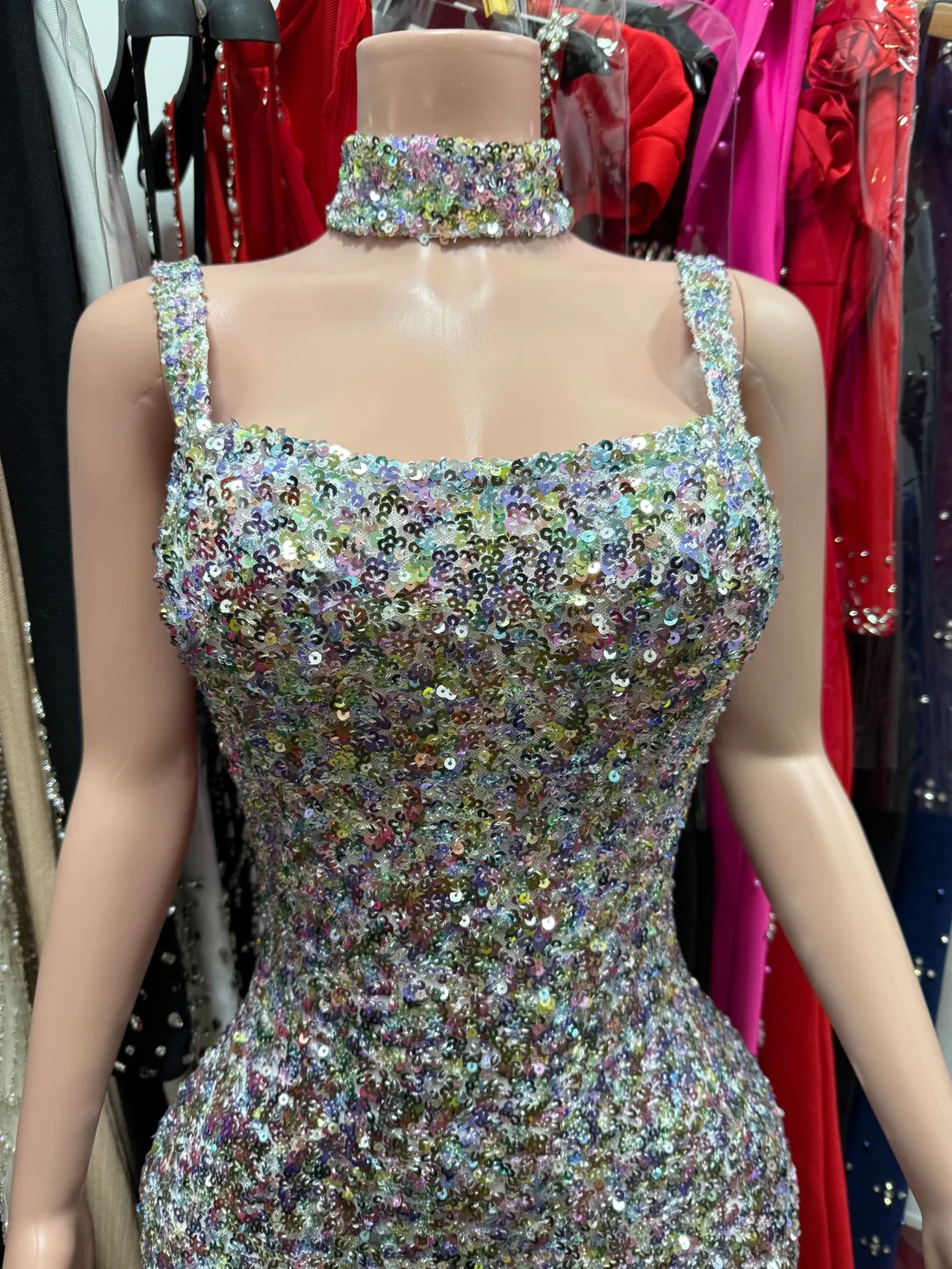 Sequin Glam Evening Dress