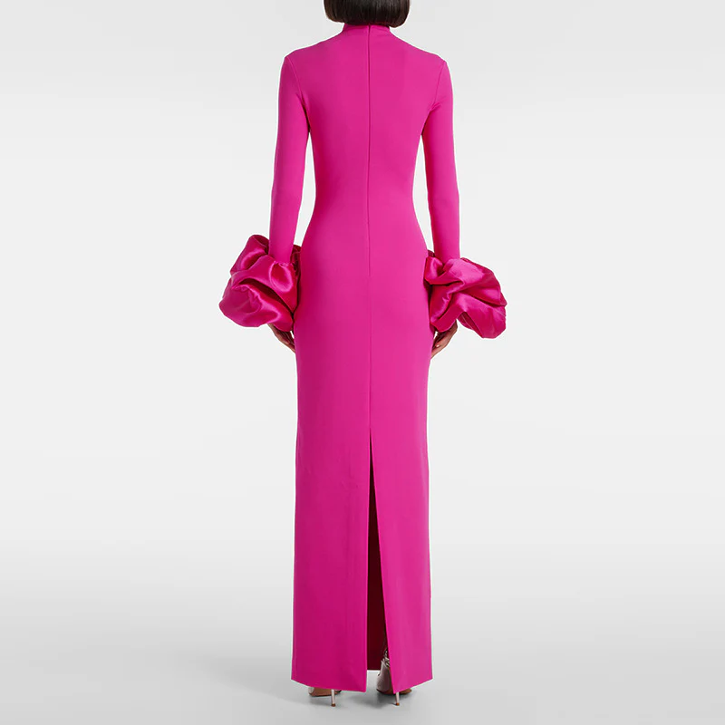 Fuchsia Statement Sleeve Gown