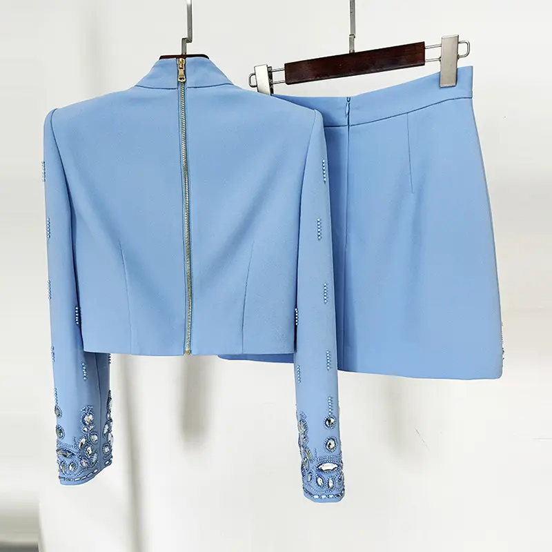 Embellished White Two-Piece Set Short