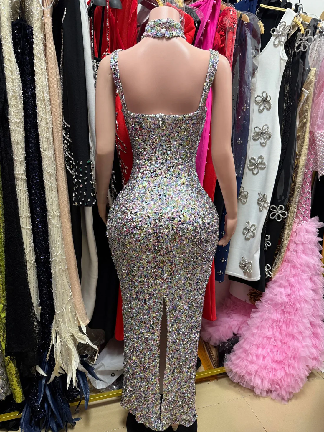 Sequin Glam Evening Dress