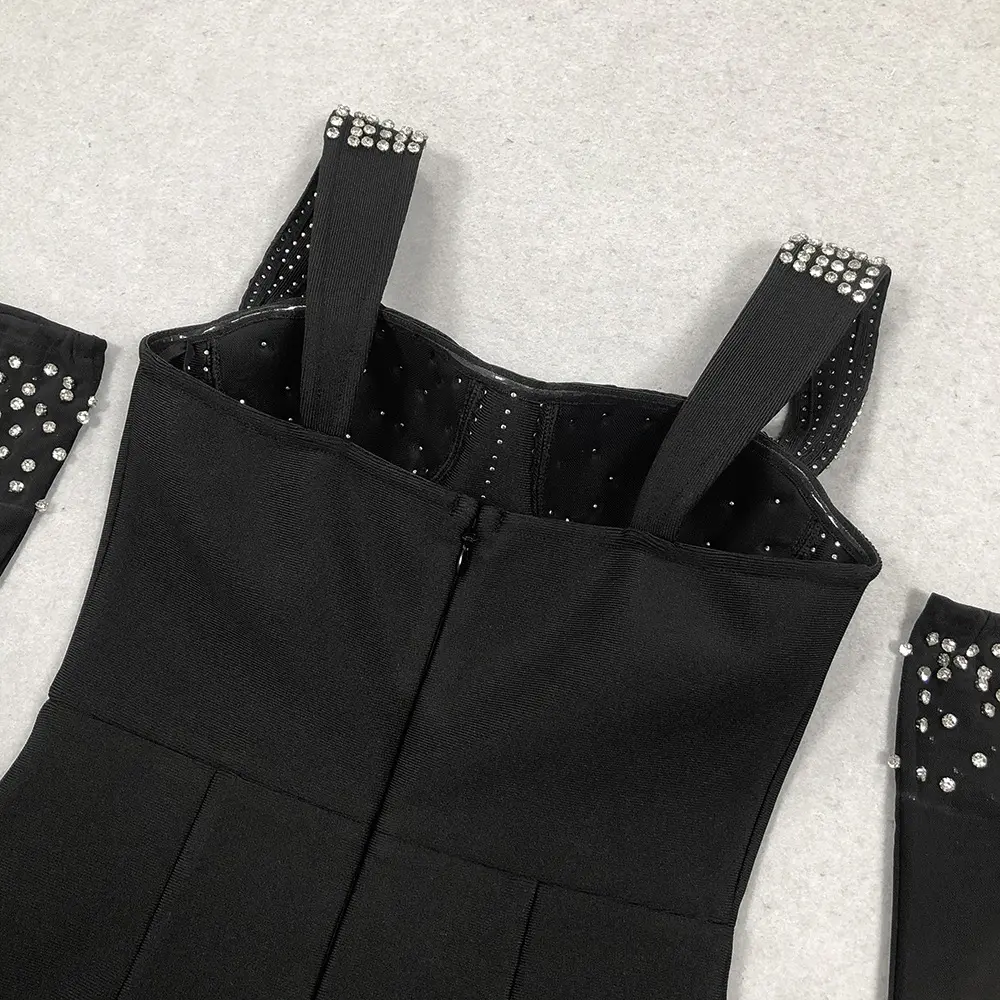 Studded Black Evening Dress