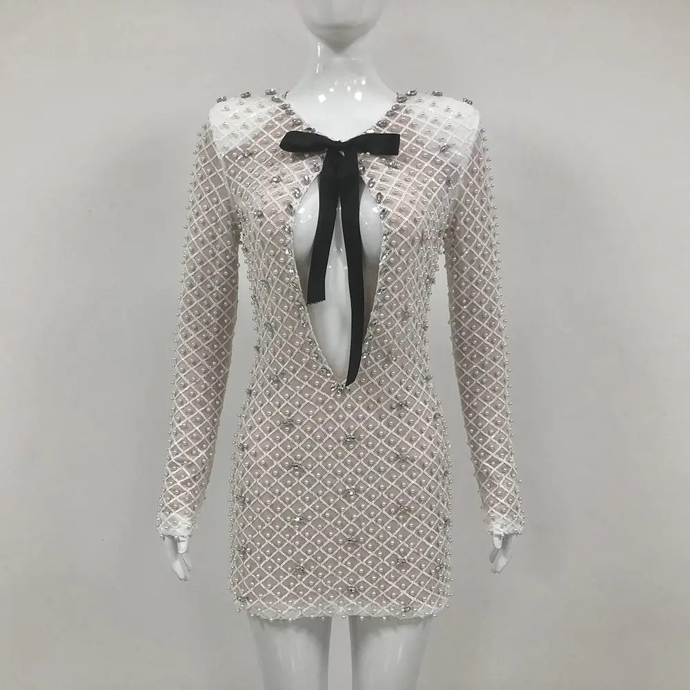 Crystal Embellished Mini Dress