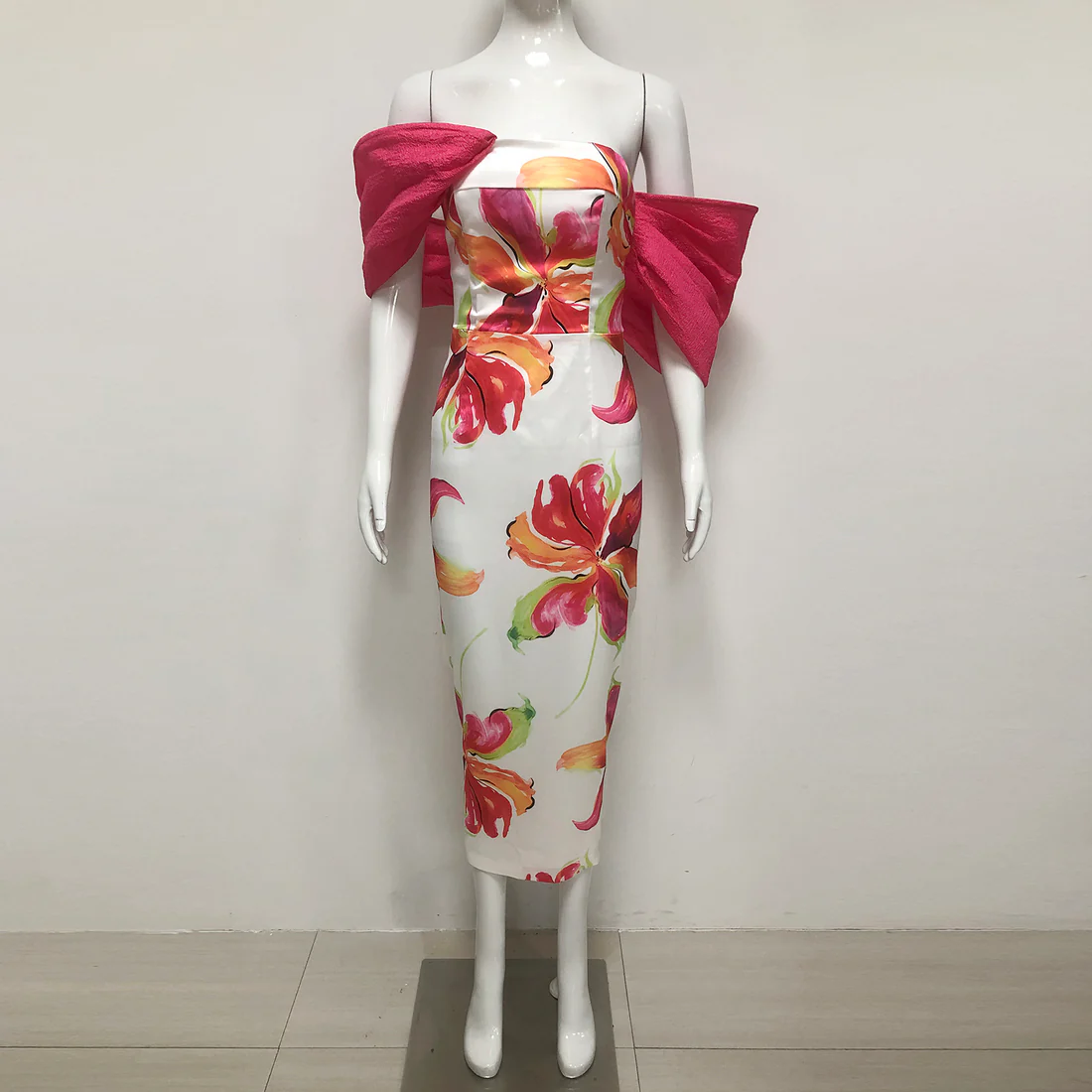 Floral Watercolor Strapless Gown