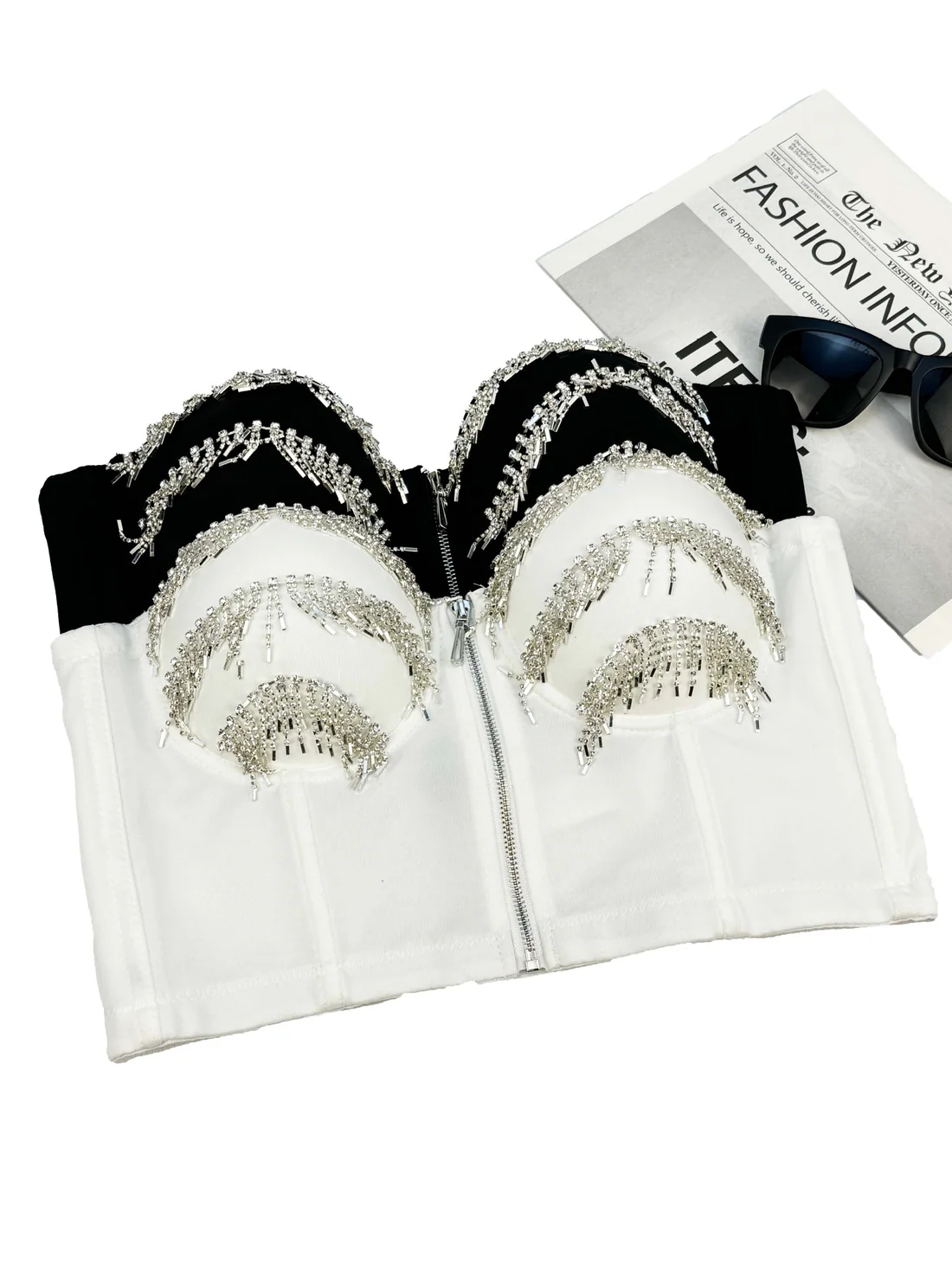  Rhinestone Bustier Top