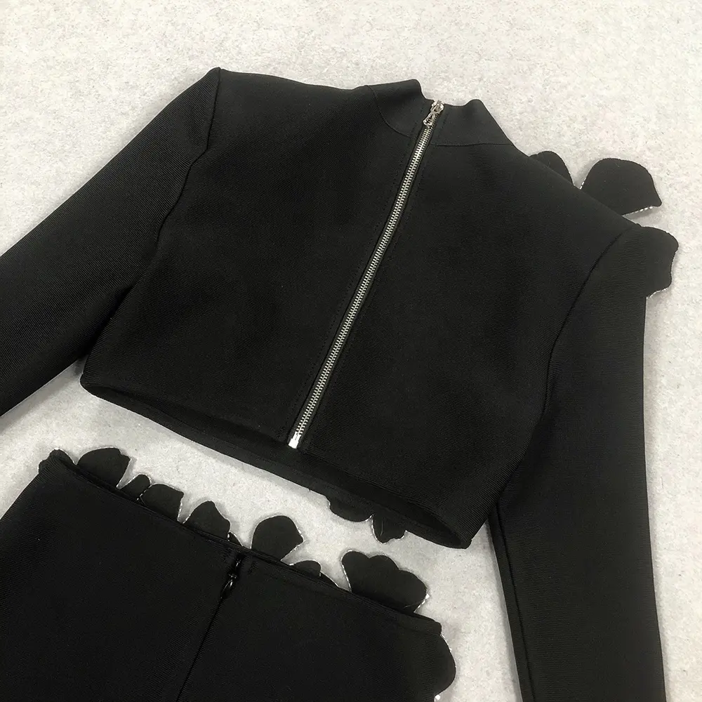 Embellished Black Evening Set