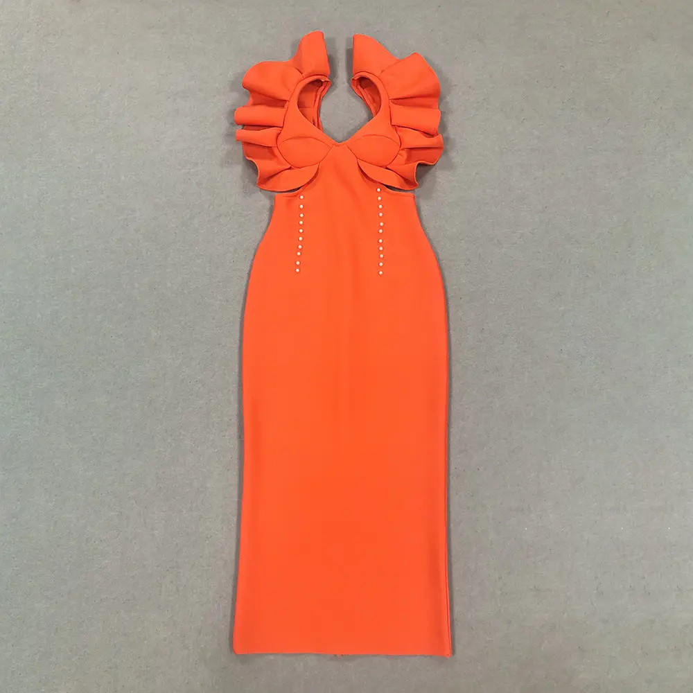 Ruffled Sleeve Cocktail Dress