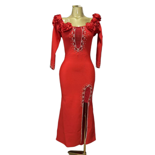 Elegant Off-Shoulder  Evening Gown