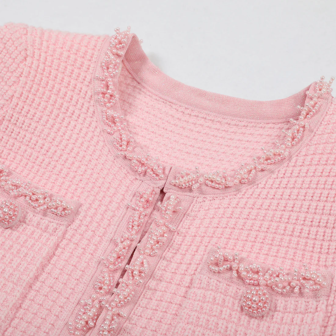 Pink Textured Knit Dress