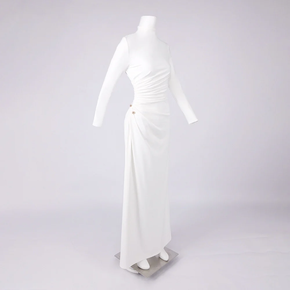Elegant White High-Slit Gown