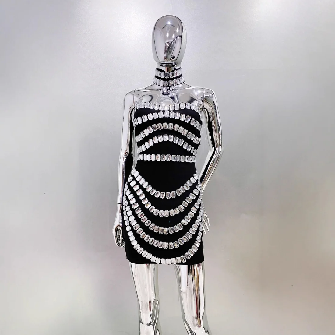 Crystal Embellished Bodycon Dress