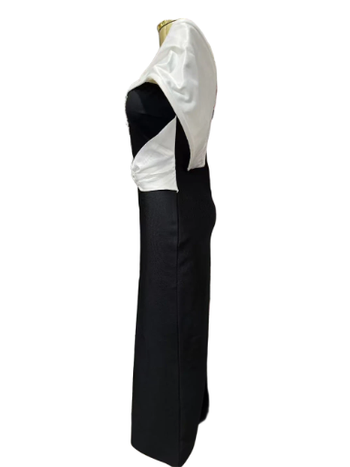Elegant Black and White Evening Dress