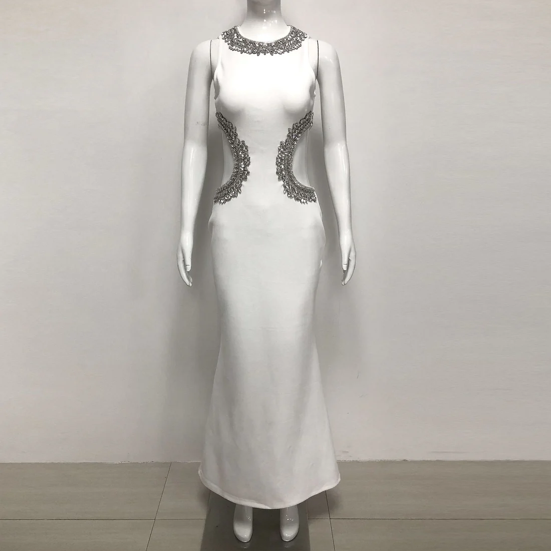 Embellished Cut-Out Evening Gown