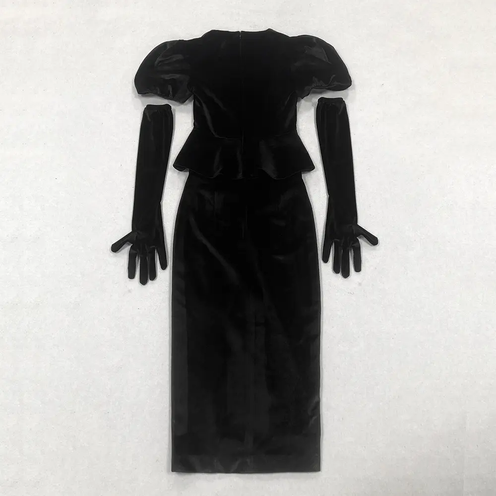 Black Velvet Evening Dress