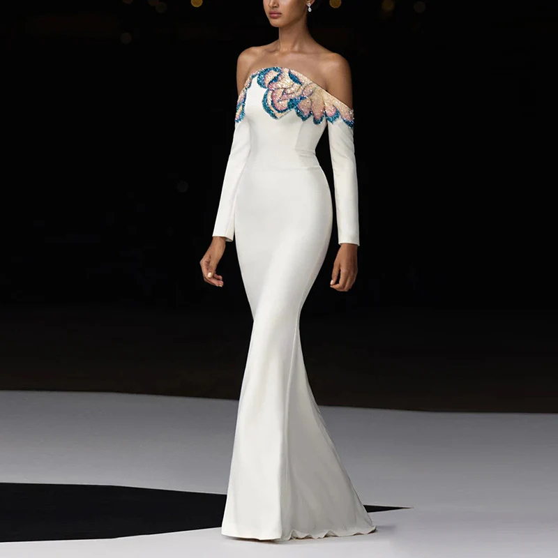 Elegant Off-Shoulder Evening Gown