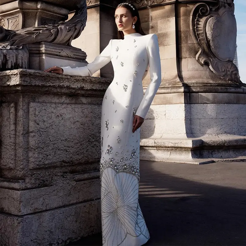 Elegant White Embellished Gown