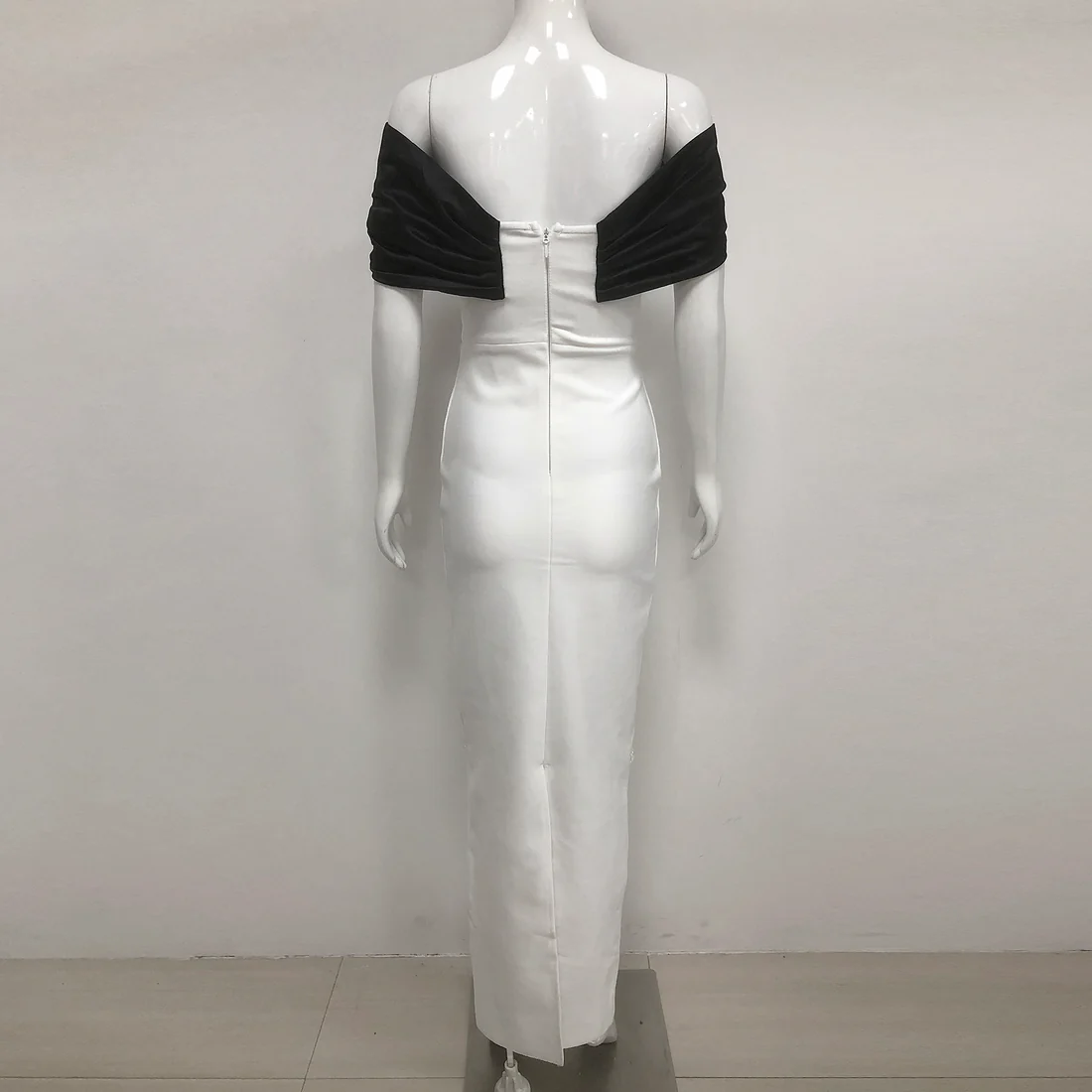 Elegant Black & White Evening Gown