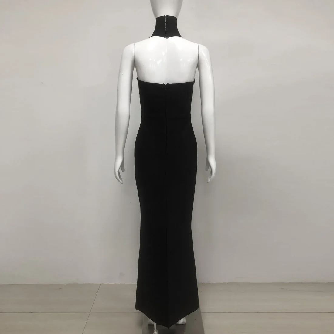 Elegant Black Cutout Evening Gown