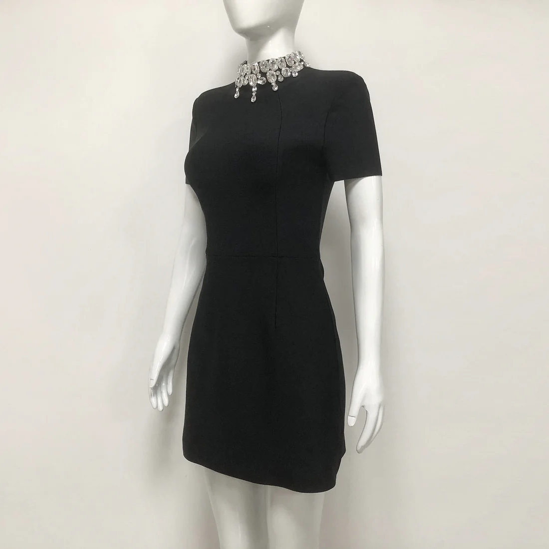 Classic Black Velvet Mini Dress