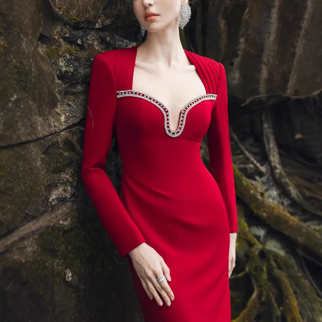 Elegant Red Evening Gown