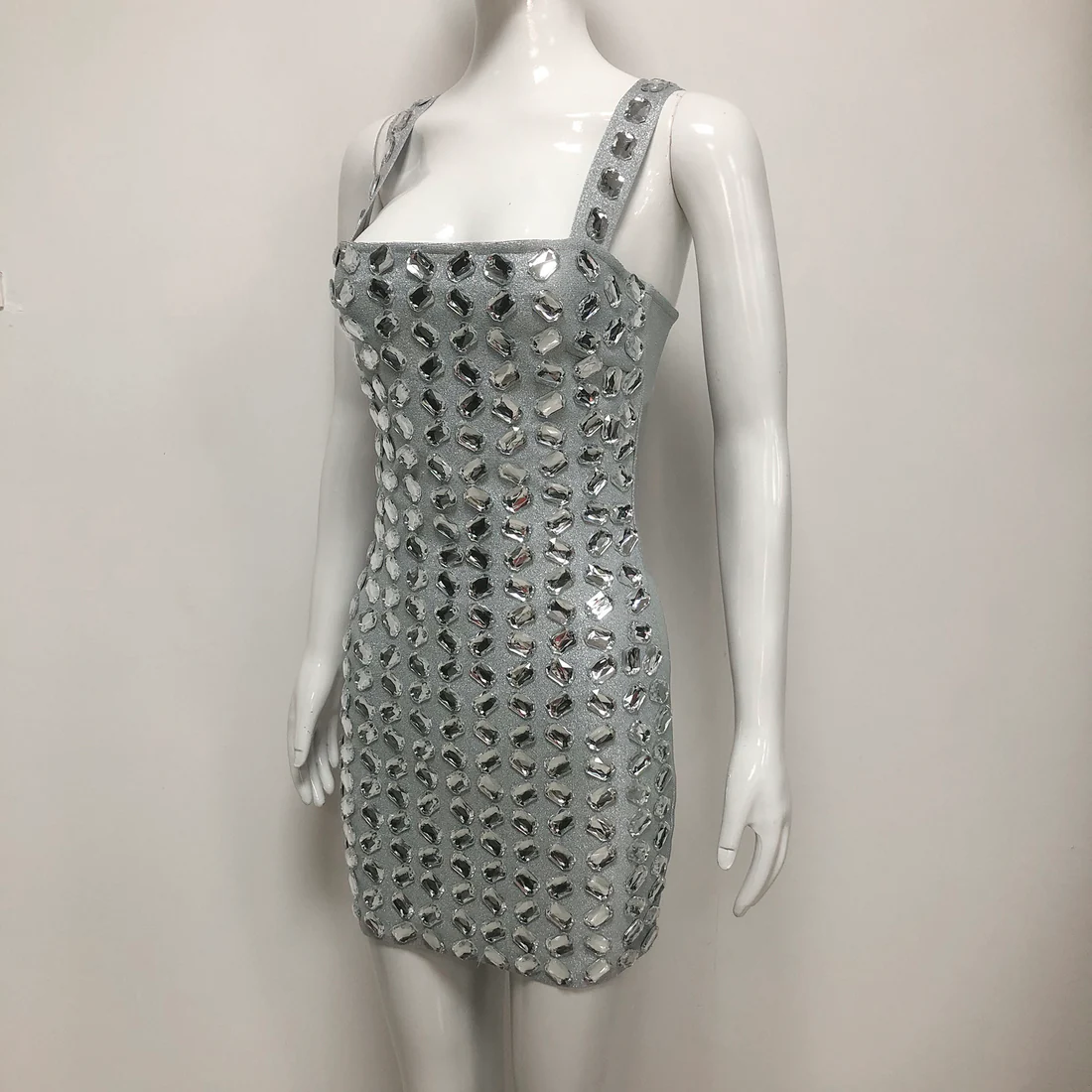 Silver Sequin Bodycon Dress