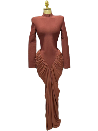 Elegant Brown Evening Gown