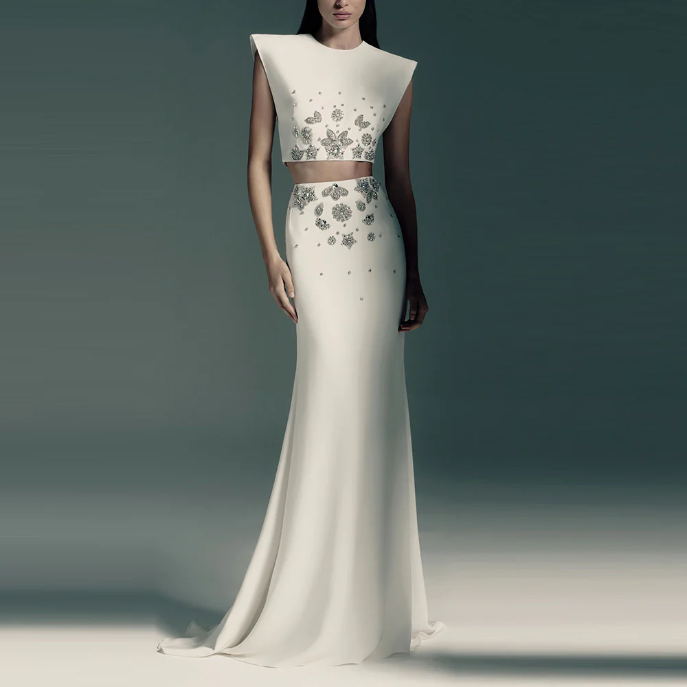 Geometric Elegance Evening Gown