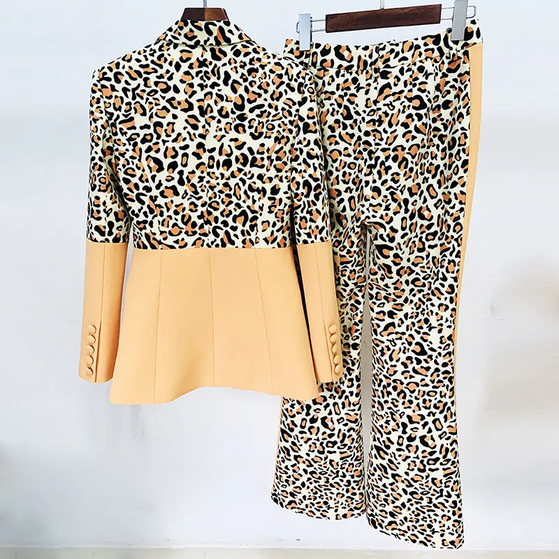 Leopard Print Blazer & Pants Set